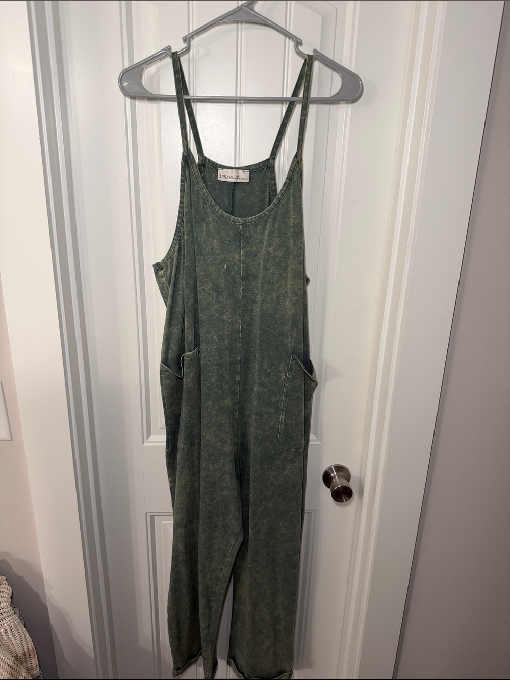 Zenana Outfitters Olive Green Washed Jumpsuit Romper